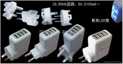 CE FCC ROHS4USB2USB口充电器