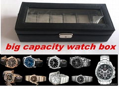 rectangle capacity leather   watch box