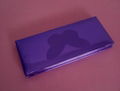 shiny leather design  purple cosmetic