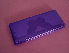 shiny leather design  purple cosmetic container