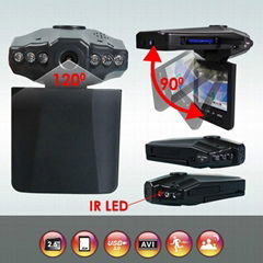 HD car camera DVR wide angle 270 degree rotation 2.5 LCD 6 IR night vision car