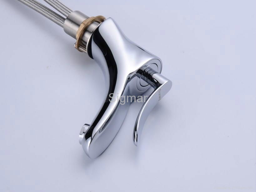 Brass Single Hole Chrome Basin Faucet 4