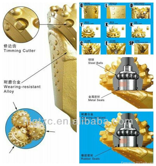 China High Quality  Three cone rock drill bit  Manufacturer for hard formation w 3