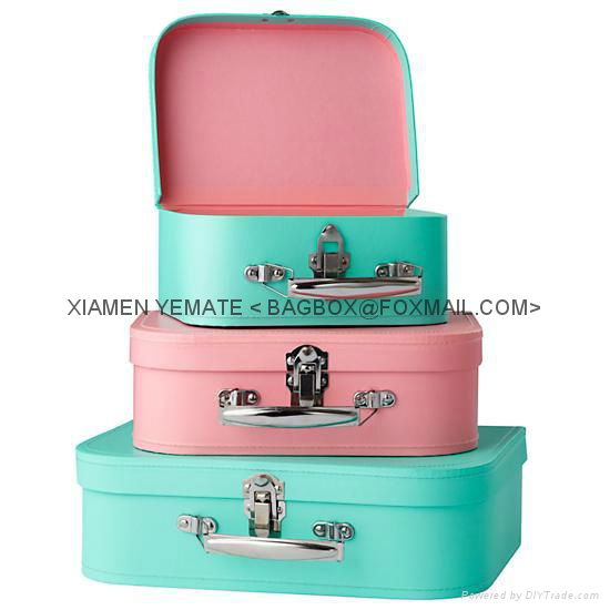 Popular Nice Paper Cardboard Suitcase with Handle for Kids Toy Collection & Gift 2