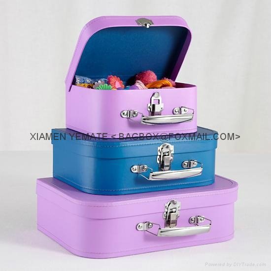Popular Nice Paper Cardboard Suitcase with Handle for Kids Toy Collection & Gift 4