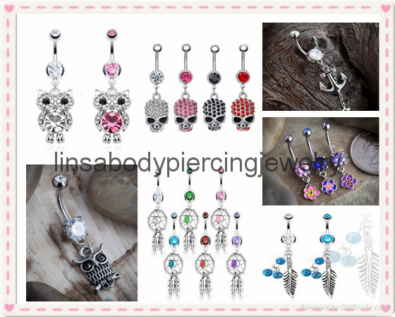 Navel belly ring body piercing jewelry 4