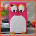 animal shaped silicone mobile phone case owl shaped for iphone 2
