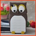 animal shaped silicone mobile phone case owl shaped for iphone 3