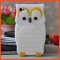 animal shaped silicone mobile phone case owl shaped for iphone 4
