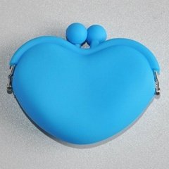 Silicone mini coin purse heart shaped
