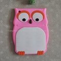 animal shaped silicone mobile phone case owl shaped for ipad mini