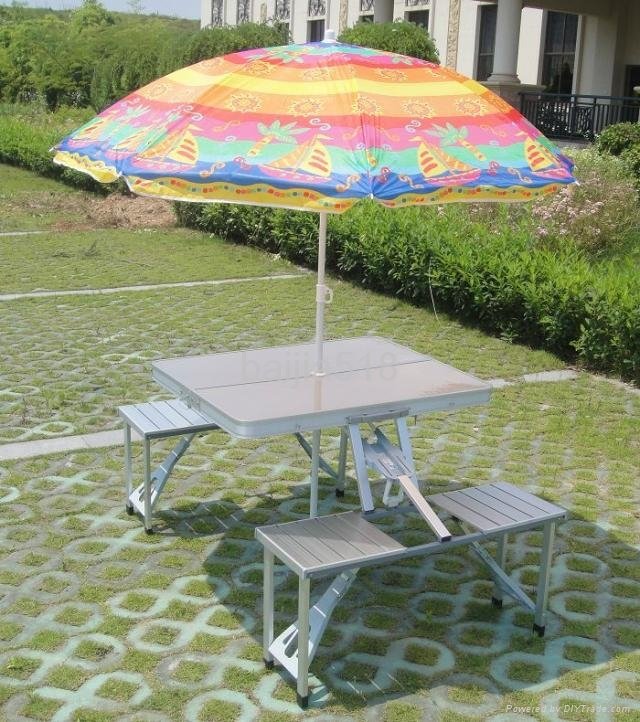 aluminum camping folding table with chairs  2