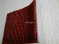 polyester PVC non woven red ribbed striped carpet