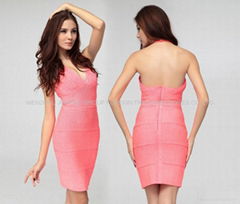 2013 Sexy deep V neak party evening celebrity wholesale bandage dress 