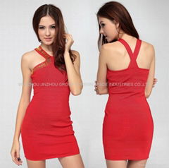 new summer woman bandage dress ladies evening western dresses