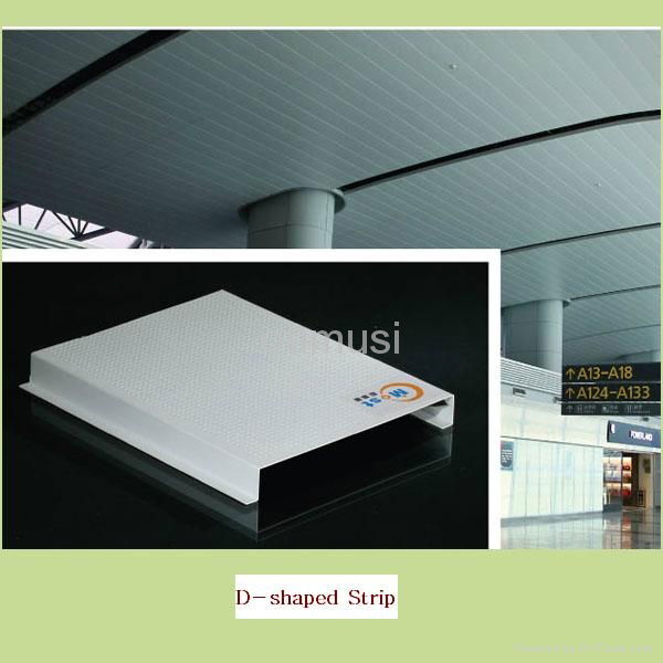 D-shaped screen aluminum strip ceiling tile