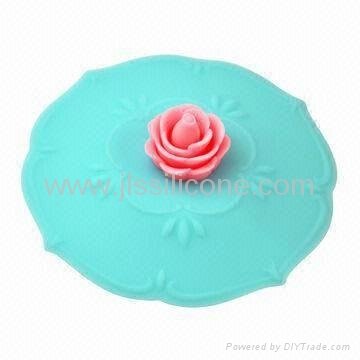 New Arrival Silicone Cup Lid with Flower Design