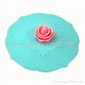 New Arrival Silicone Cup Lid with Flower Design 1
