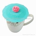New Arrival Silicone Cup Lid with Flower Design 2