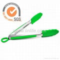 High Quality Skidproof Handle Locking Silicone Food Tongs