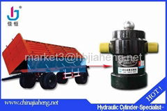 Side turn tipping hydraulic cylinder for dump truck