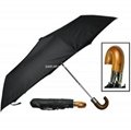 Auto Open Wooden Handle Umbrella 1