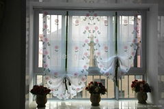 Embroidered valance window curtain