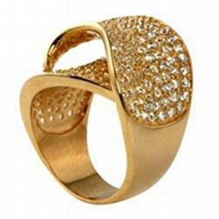 Gold Plated Micro Pavc Rings