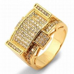 Micro Pavc Silver Rings gold plated