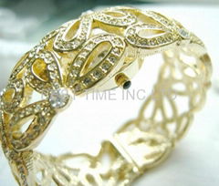 Fashion lady crystal bangle bracelet watch