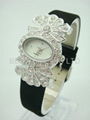 Fashion lady crystal leather watch