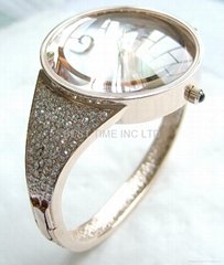 Fashion lady crystal bangle bracelet watch