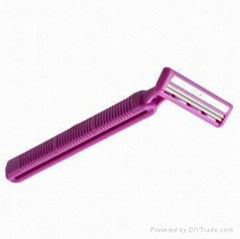 Nice stainless steel twin blade razor both for men and women