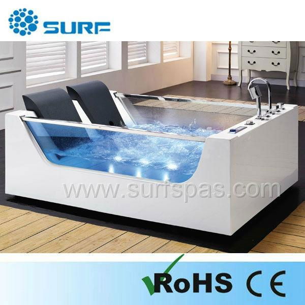 Luxury sexy indoor 2 person acrylic massage whirlpool bathtub 