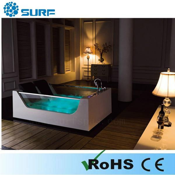 Luxury sexy indoor 2 person acrylic massage whirlpool bathtub  2