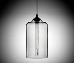Premium Glass Pendant Lamp Filament Aged Steel