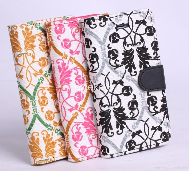 Canvas Cover Flower Case Hard Back Case for Iphone 5 