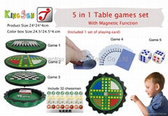 5 in 1 Table Games Set ( with magnet Beer cover chess and 1 set of playing card)