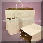 White And Kraft Recycled Handle Bags (PB-2080)  