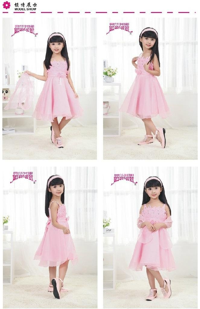2013韓版熱銷女童紅色可愛連衣裙 3