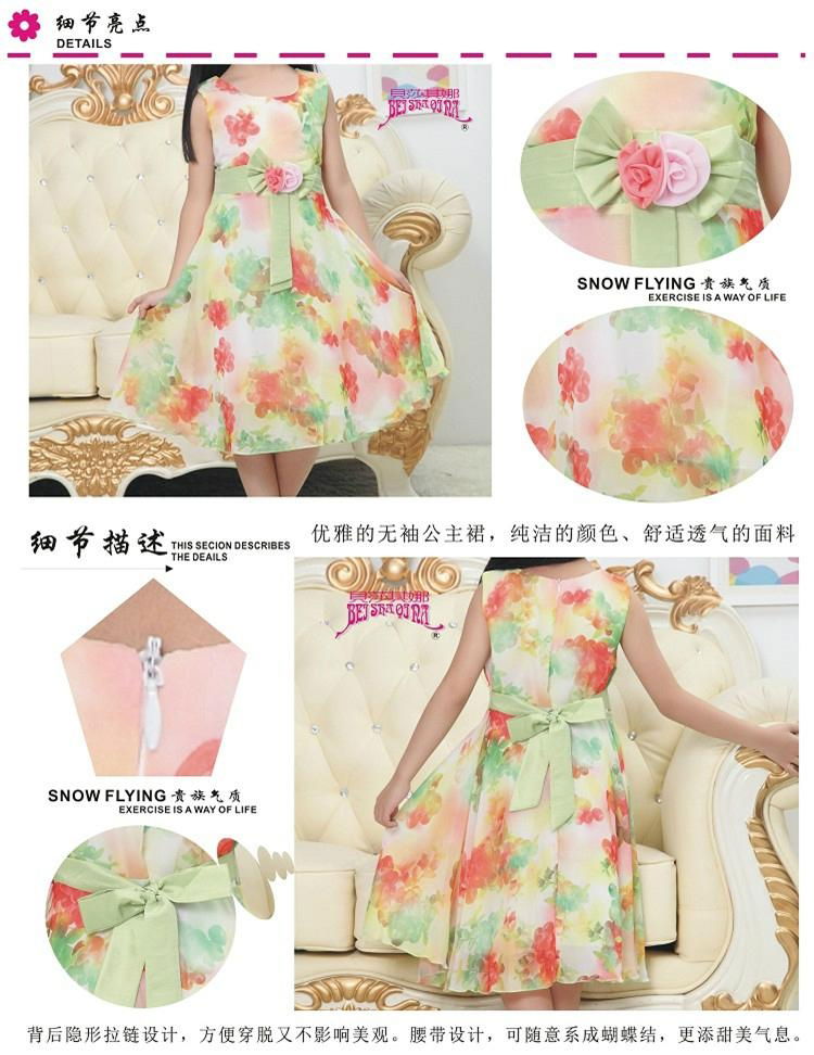 Children's wear chiffon dress of the girls  2