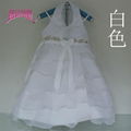 Princess girls dress skirt is chiffon dress white children  3