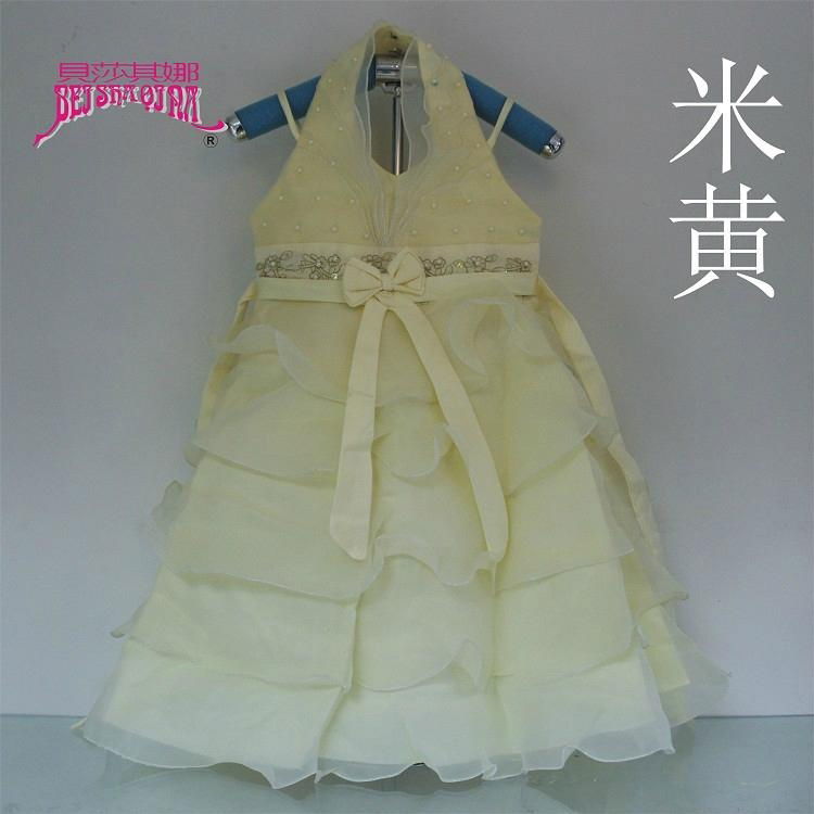 Princess girls dress skirt is chiffon dress white children  4