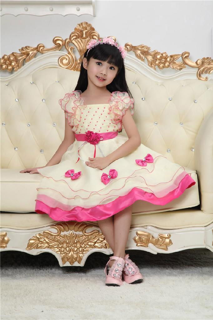 Summer new han edition children's clothing flower belt girls princess skirt 