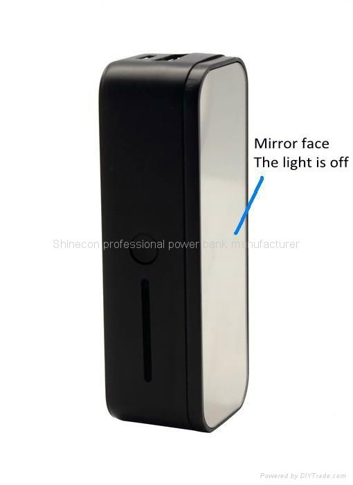 Newly developed backlight power bank 2200mah with magic mirror face 2