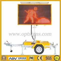 Solar Powered Amber Color Portable Changeable Message Signs