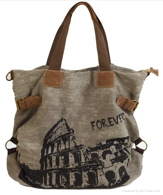 jumbo canvas tote bag with leather handle for Europe 3
