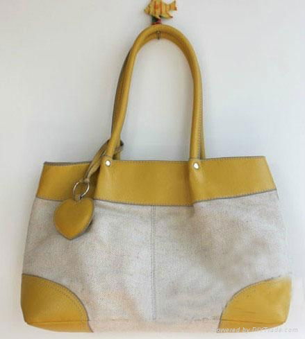 jumbo canvas tote bag with leather handle for Europe 5