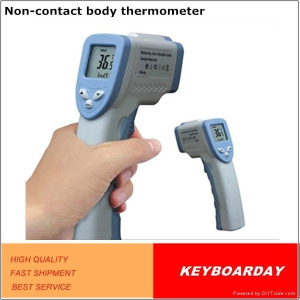 Non-contact body forehead infrared thermometer with LCD display