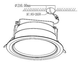 8 inches LED downlight COB 20W 25W 30W 35W, LED recessed down light 3